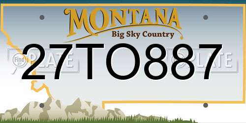 27TO887 Montana License Plate