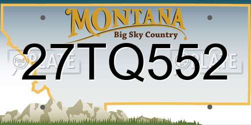 27TQ552 Montana License Plate