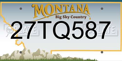 27TQ587 Montana License Plate