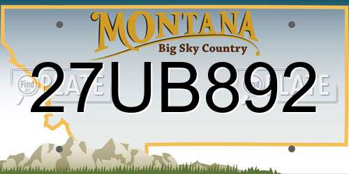 27UB892 Montana License Plate