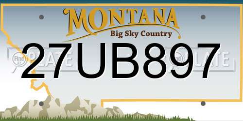 27UB897 Montana License Plate