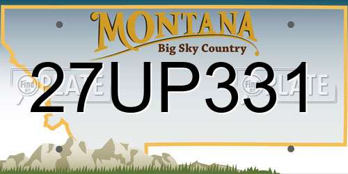 27UP331 Montana License Plate