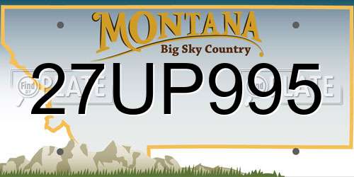 27UP995 Montana License Plate