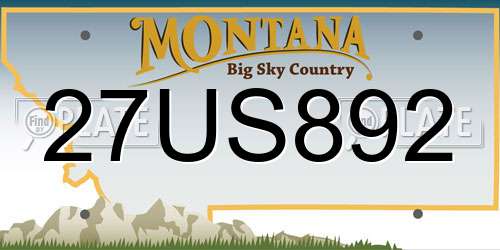 27US892 Montana License Plate