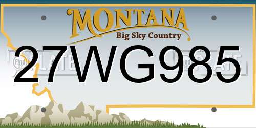 27WG985 Montana License Plate