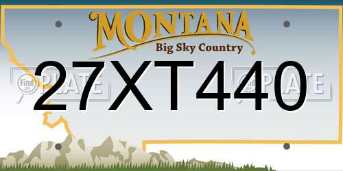 27XT440 Montana License Plate