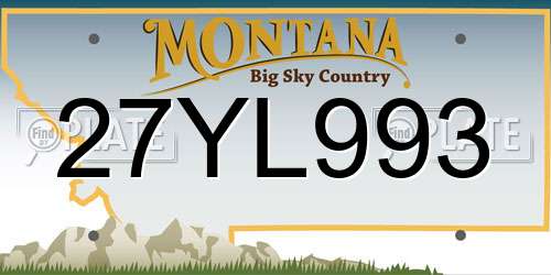 27YL993 Montana License Plate