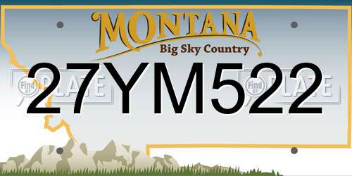 27YM522 Montana License Plate
