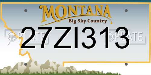 27ZI313 Montana License Plate