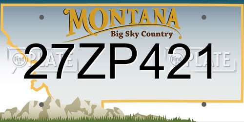 27ZP421 Montana License Plate