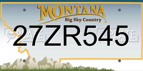 27ZR545 Montana License Plate