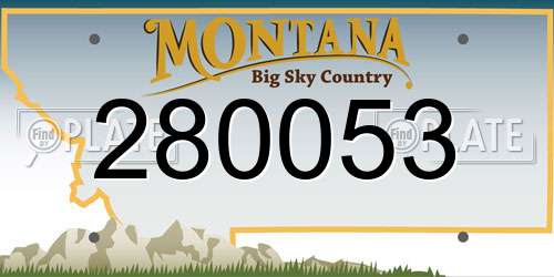 280053 Montana License Plate