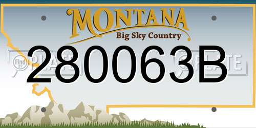 280063B Montana License Plate