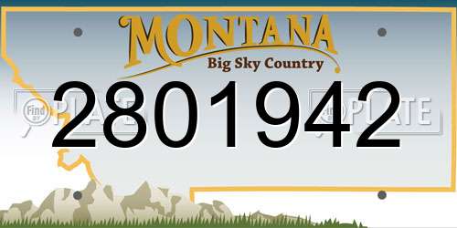 2801942 Montana License Plate