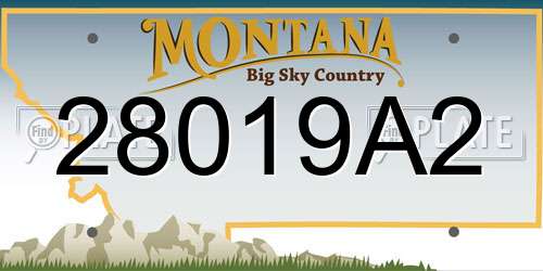 28019A2 Montana License Plate