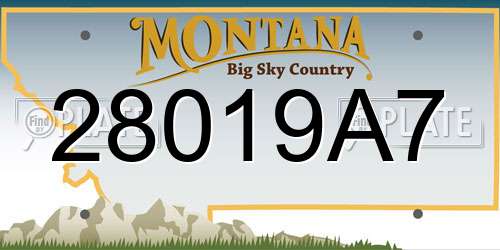 28019A7 Montana License Plate