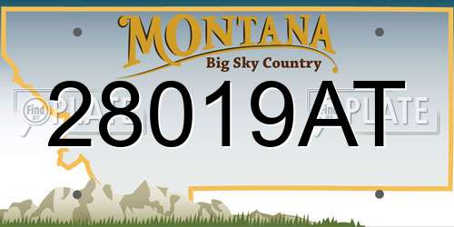 28019AT Montana License Plate
