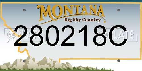 280218C Montana License Plate