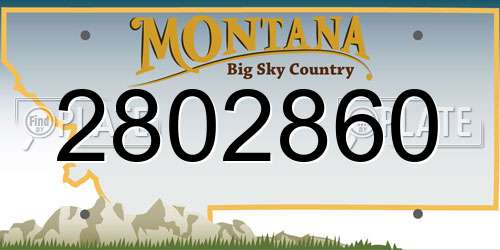 2802860 Montana License Plate