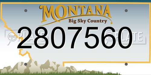 2807560 Montana License Plate