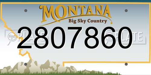 2807860 Montana License Plate