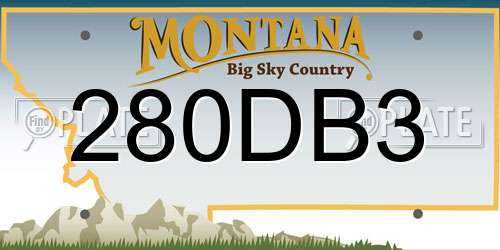 280DB3 Montana License Plate