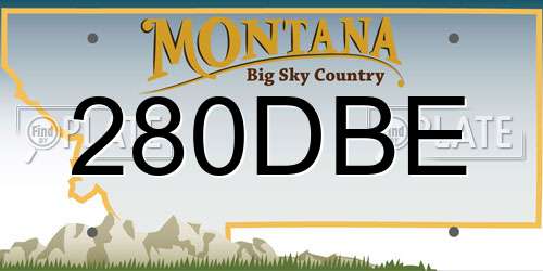 280DBE Montana License Plate