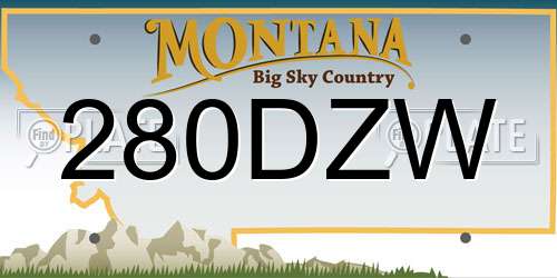 280DZW Montana License Plate