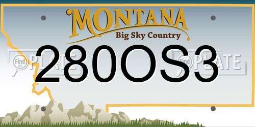 280OS3 Montana License Plate