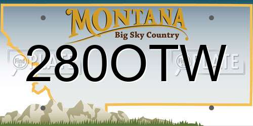280OTW Montana License Plate