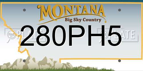 280PH5 Montana License Plate