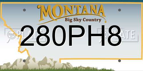 280PH8 Montana License Plate