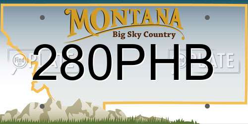280PHB Montana License Plate