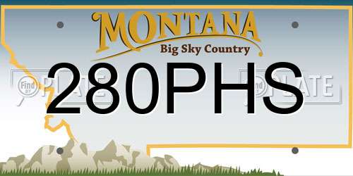 280PHS Montana License Plate