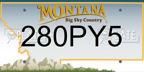 280PY5 Montana License Plate