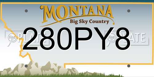 280PY8 Montana License Plate