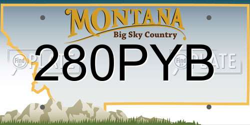 280PYB Montana License Plate