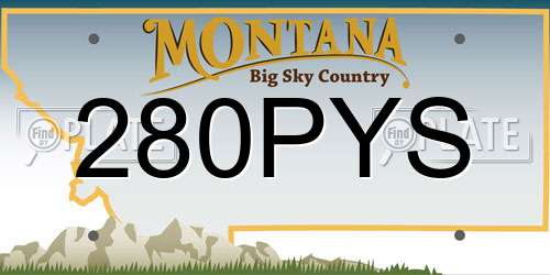 280PYS Montana License Plate