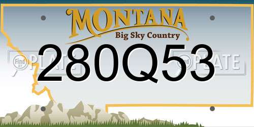 280Q53 Montana License Plate