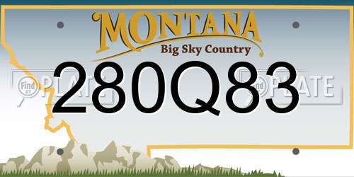 280Q83 Montana License Plate