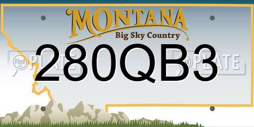 280QB3 Montana License Plate
