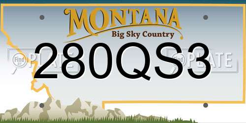 280QS3 Montana License Plate