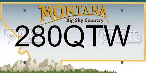 280QTW Montana License Plate