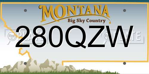 280QZW Montana License Plate
