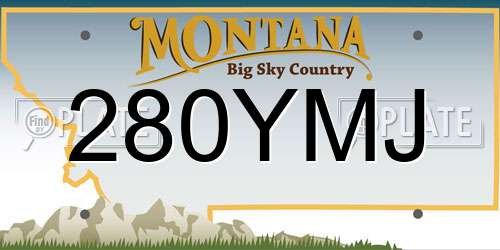 280YMJ Montana License Plate