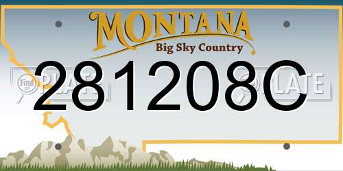 281208C Montana License Plate