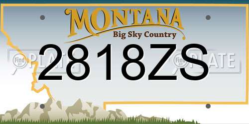 2818ZS Montana License Plate