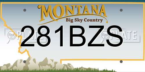 281BZS Montana License Plate