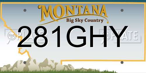 281GHY Montana License Plate