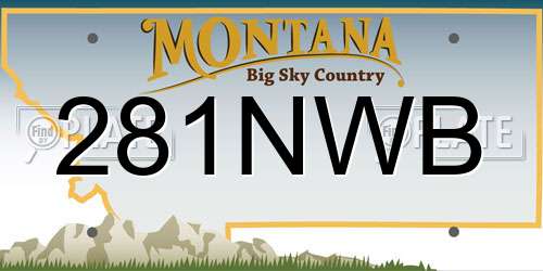 281NWB Montana License Plate